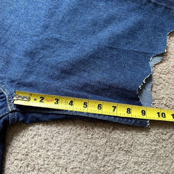 Levi 505 Shorts Mens 38x9 Vintage Blue Medium Wash Denim Cut Off - Picture 9 of 12